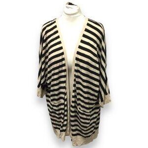 Knit Wear by Cotton On Open Front Longline Cardigan, Tan/ Black, size L